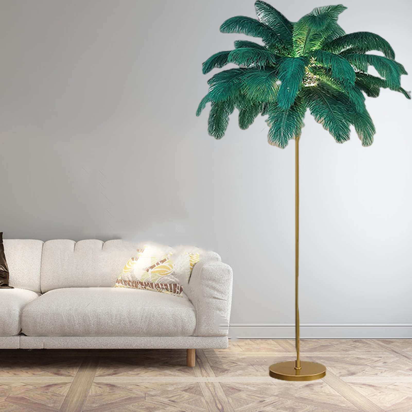 Ostrich Feather Lamp Floor - Modern Black Floor Lamp for Living Room and Bedroom Decor - Soft Feathers Standing Lamp, Size 160cm*50cm