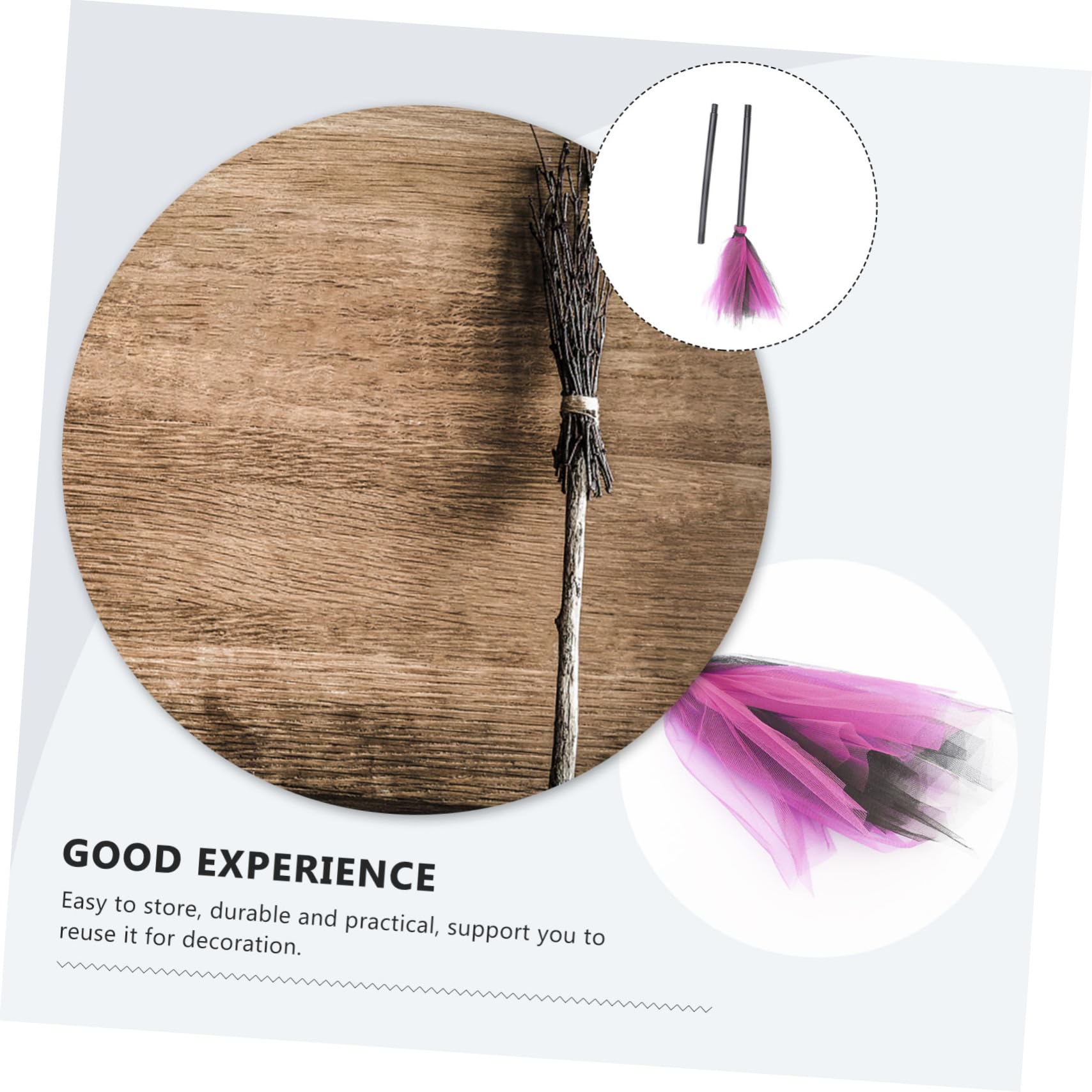 BCOATH Halloween Witch Broom Prop Removable Rhinestones for Decorations Parties Cosplay Made of Plastic Gauze Lightweight Textured Enhance Party Atmosphere