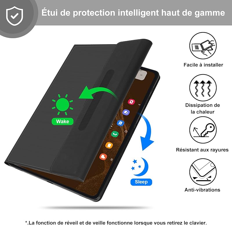 FOGARI Samsung Galaxy Tab S8 Ultra 14.6" Háttérvilágítású Bluetooth Billentyűzet Tok Érintőpaddal - Rózsaszín AZERTY Vezeték Nélküli Védőtok