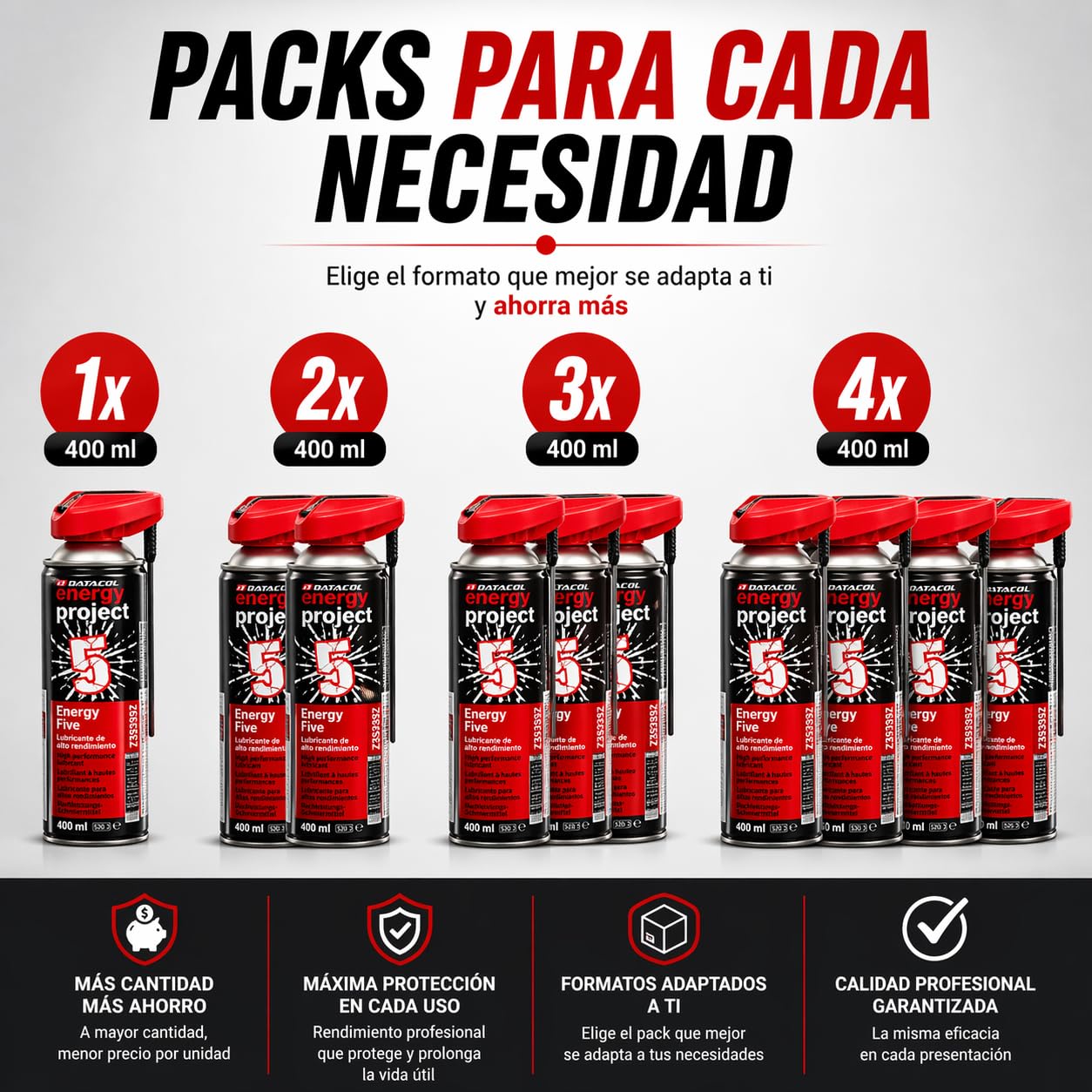 Datacol lubricante spray multiuso 5 en 1, aflojatodo de alto rendimiento y larga duración, elimina óxido y protege contra corrosión, 400 ml (4)