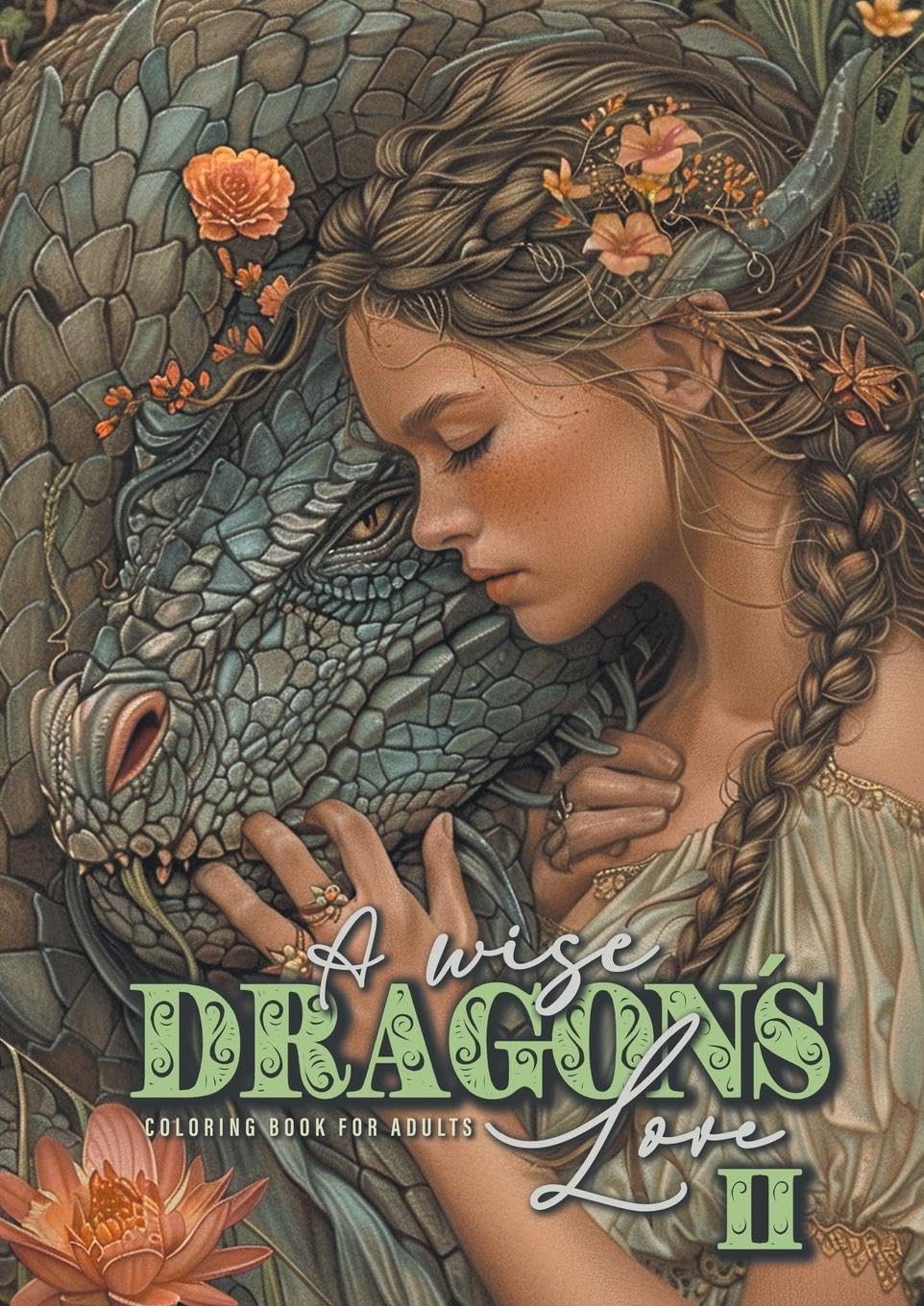 Drachenliebe Malbuch für Erwachsene 2: Drachen Malbuch für Erwachsene | Fantasy Portrait Malbuch Graustufen | Drachen Graustufen Malbuch | A4 (German Edition)
