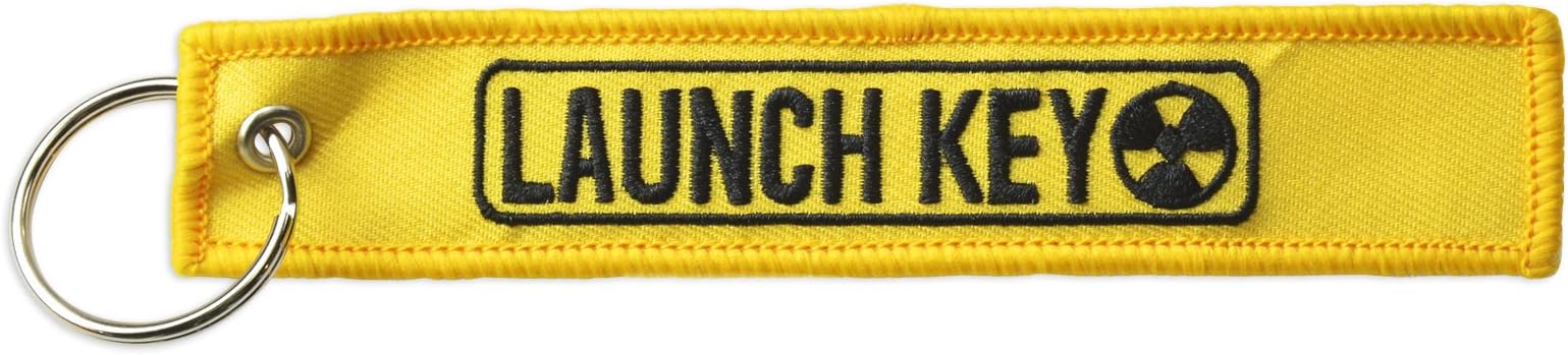 Apex Imports Nuclear Launch Yellow Remove Before Flight Style Key Chain 5.5" x 1" Motorcycle ATV Car Truck Keychain