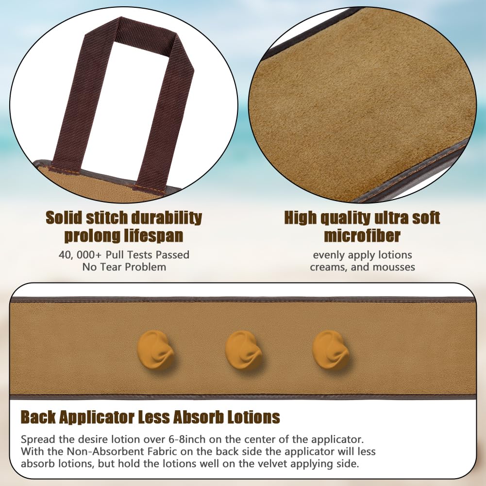 LOPHE Self Tanning Mitt Applicator Set, Brown Double Sided Self Tanning Glove with Mini Tanning Glove, Exfoliate Mitt - Image 4