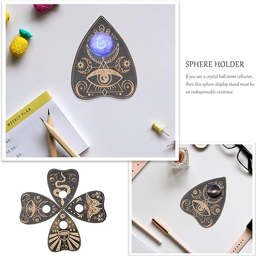 Miniatura 8 de 4 soportes de exhibición de esfera de cristal de madera, soporte de base de bola de cristal para esfera, varios expositores de bolas de cristal,