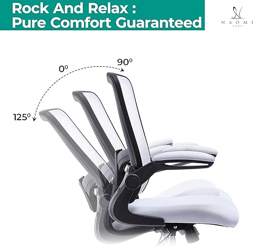 Miniatura 5 de Naomi Home Serena Silla ergonómica de malla de redacción, ajustable, malla transpirable, soporte lumbar, ergonómica y ajustable en altura ajustable,