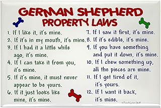 CafePress German Shepherd Property Laws 2 Rectangle Magnet, 3"x2" Refrigerator Magnet