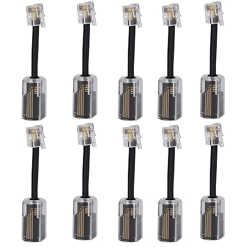 Desenredador de cable telefónico, cable de teléfono antienredos, cable giratorio de 360 grados, cable giratorio de línea fija, color negro (10)