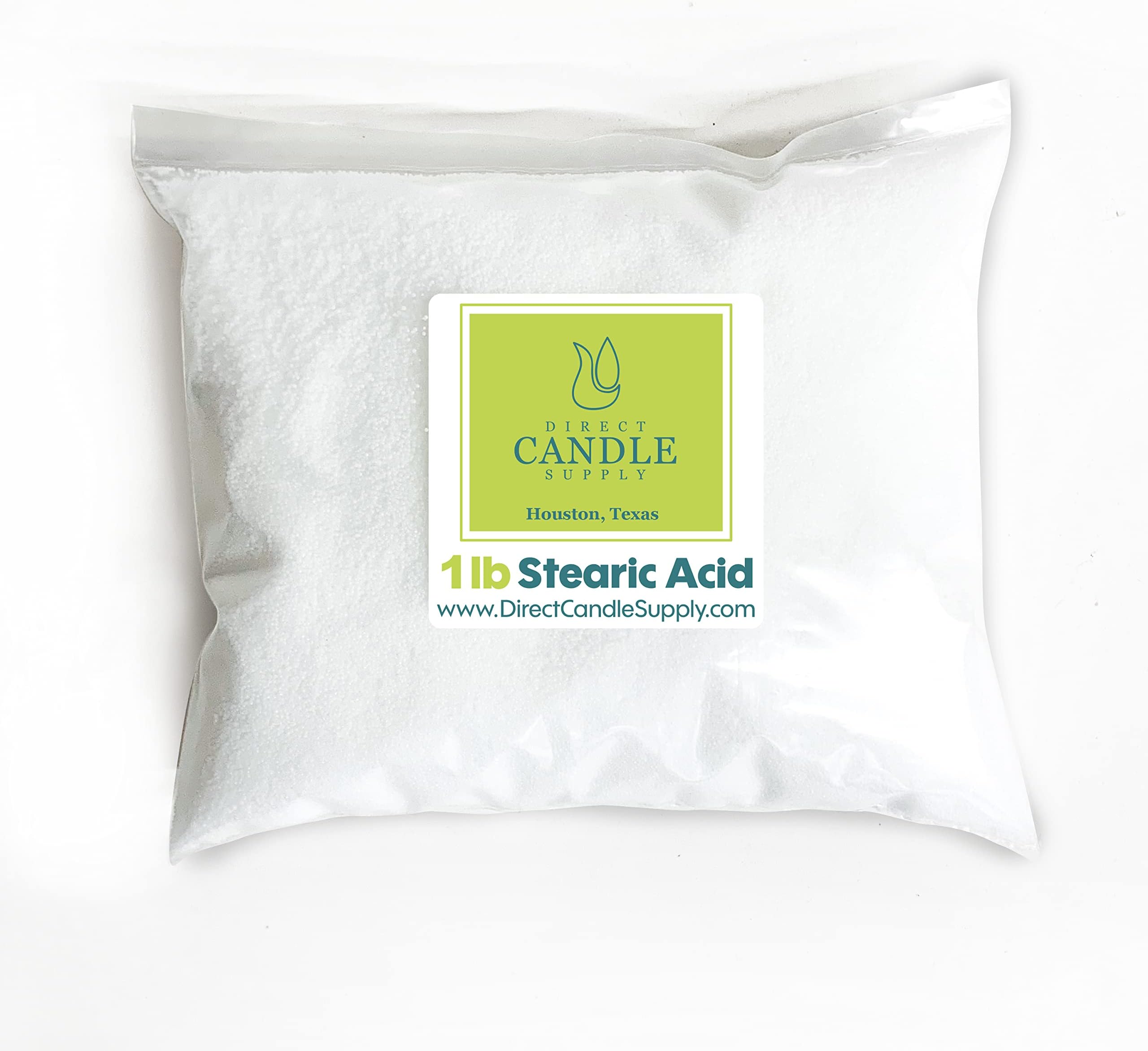 Direct Candle Supply - Stearic Acid for Candle Making, Soap Making, Lotion Making and Cosmetics - Vegetable Based (1 lb)
