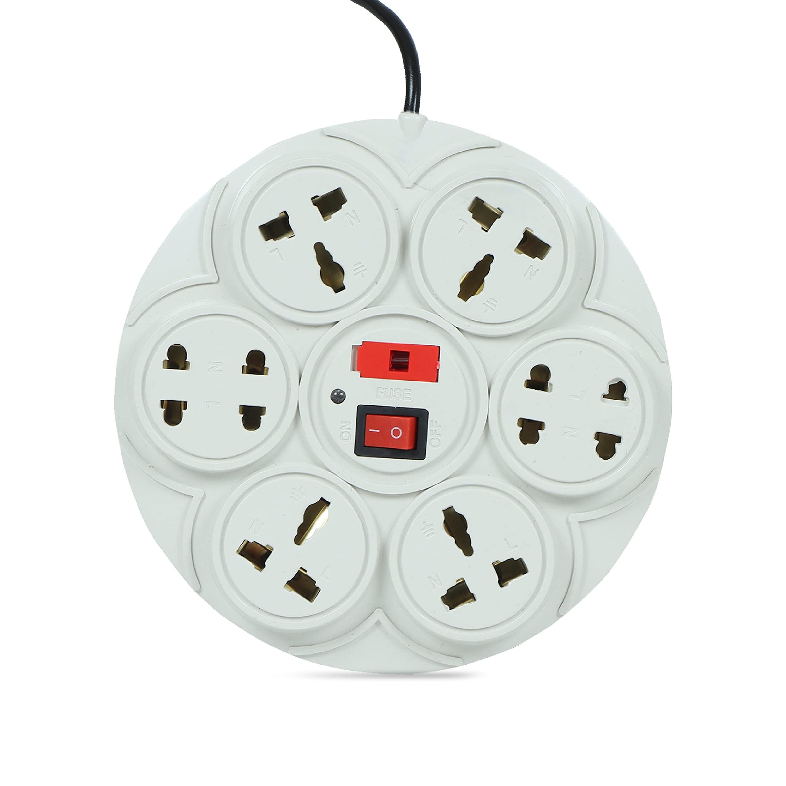 Digiway 8+1 Round Strip Extension Cord;6 Amp 8 Universal Multi Plug Point Extension Board (Cord Length: 2.0 Meter) with LED Indicator and Switch-image-37