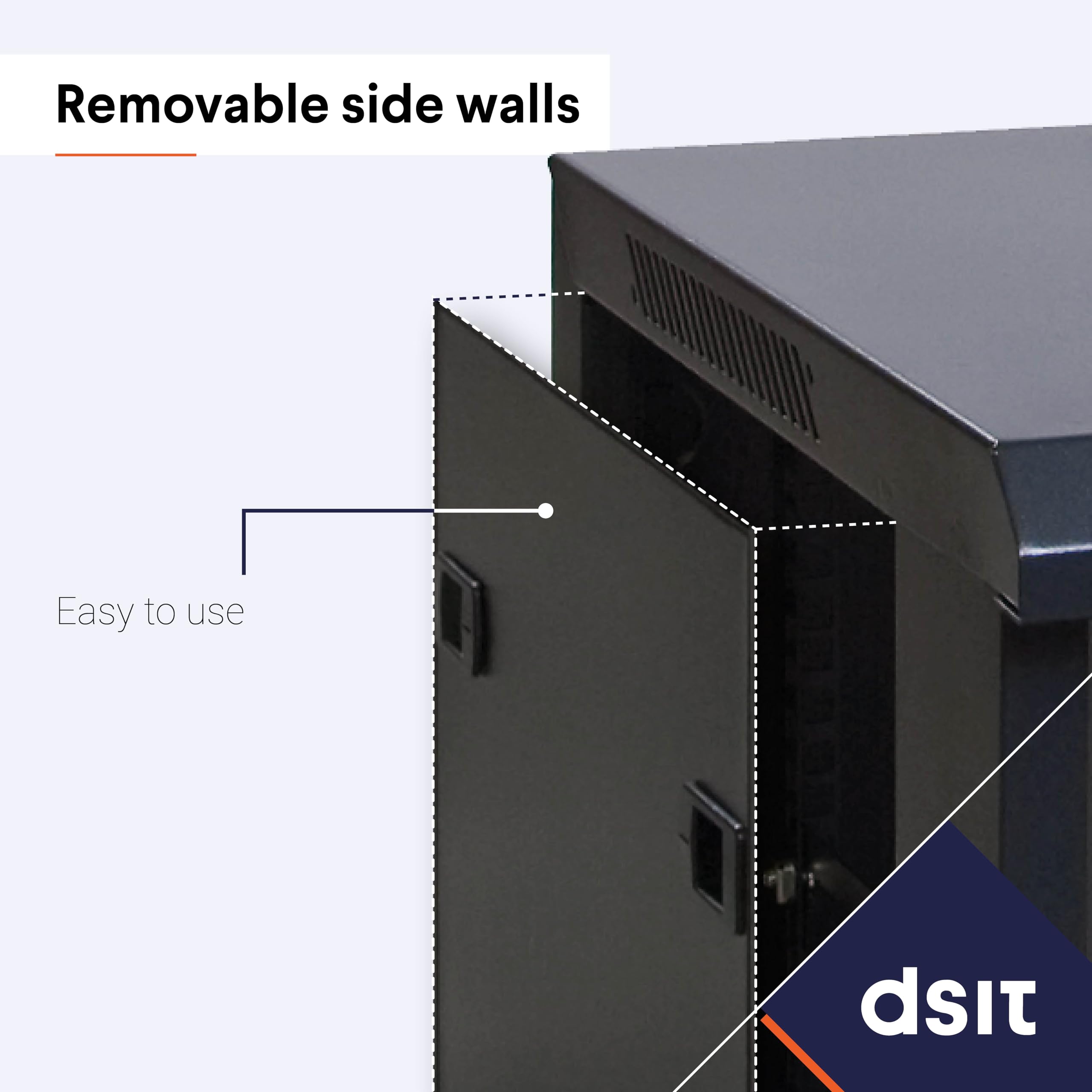 Armario de pared Baseline 9U con puerta de cristal, 600 x 450 x 500 mm