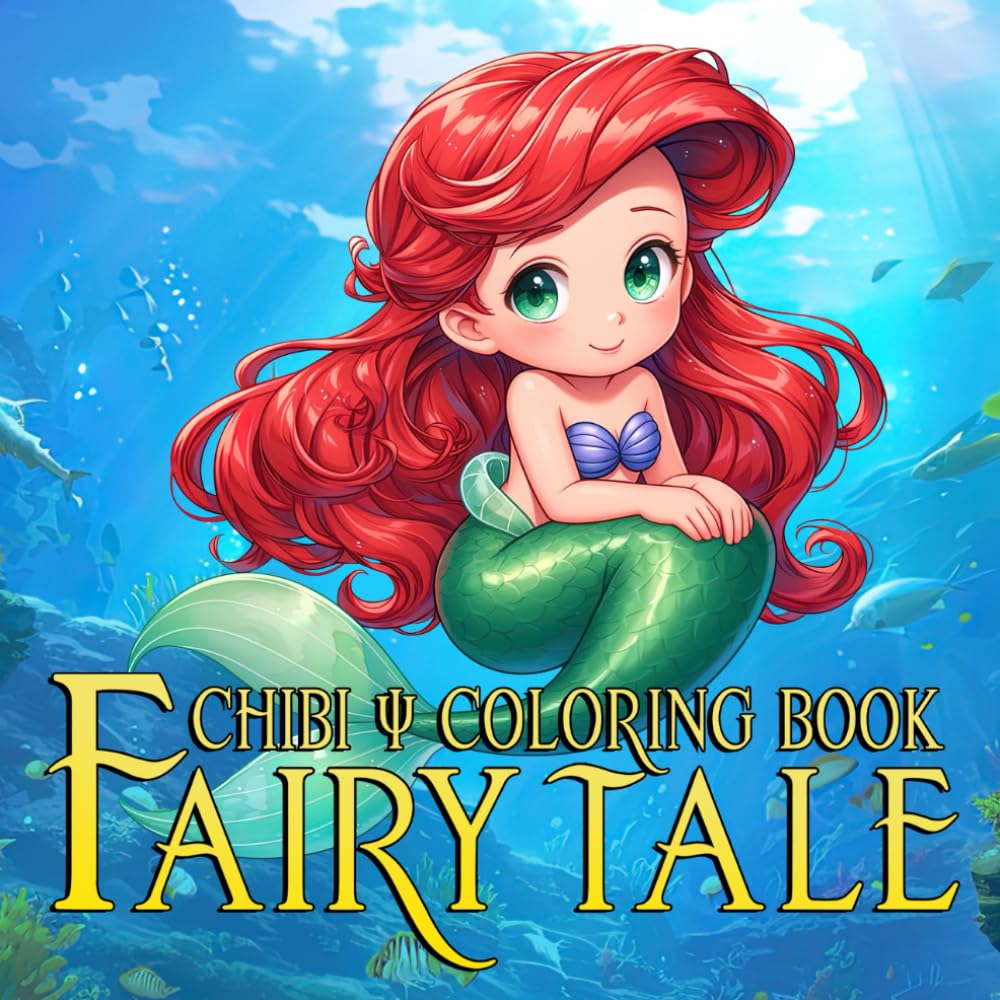 Chibi Fairy Tale Coloring Book: Cute Princess Coloring Pages with Diverse Maiden Arts for Girls, Kids, Toddlers | Gift for Kids