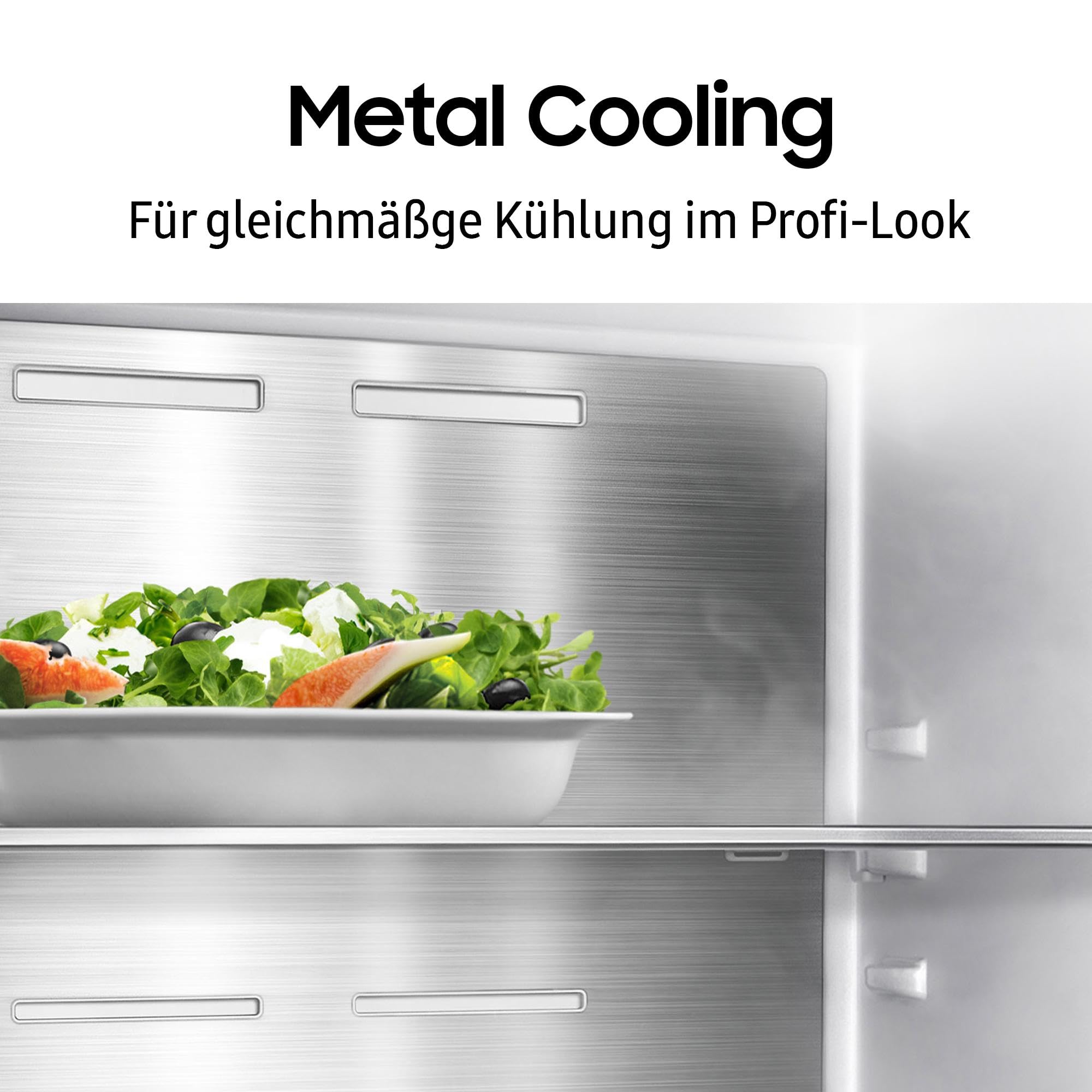 Samsung RB53DG703CB1EF Kühl-Gefrierkombination, 203 cm, 538 l, Extra breit (75 cm), Kühlschrank mit Gefrierfach, Wifi & AI Energy Mode, Twin Cooling+, Metal Cooling, No Frost+, Premium Black Steel