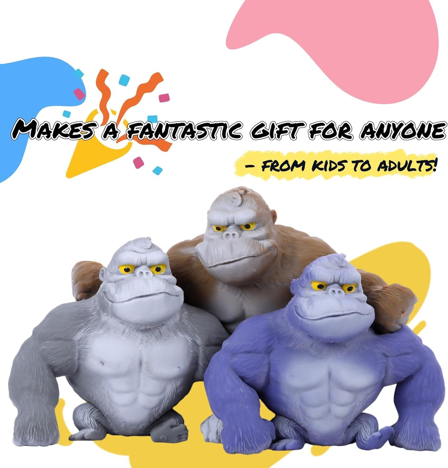 The Original Sand-Filled Gorilla - Therapy-Grade Calming Sensory Fidget for Anxiety & Focus - PRO-Grade Indestructible Squeeze Toy for Adults & Kids (Authentic Brown)