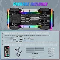 Vista 7 de Nilight 4 Piezas Tiras de Luces de Acento de Neón Underglow de Aluminio 396 LEDs Color de Ensueño Asistencia de Puerta Función Activa de Sonido