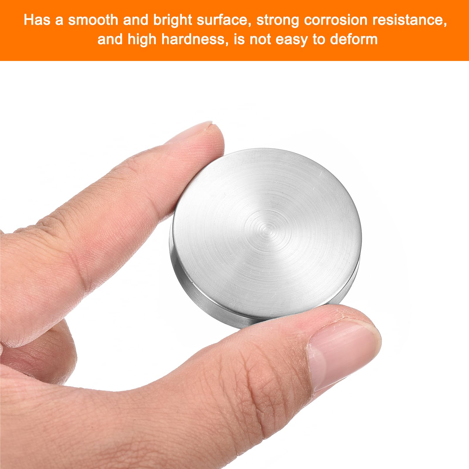 Viti A Specchio 4pz - Acciaio Inox, Con Coperchio Argentato, Per Fissaggio Specchi E Vetri, Diametro 40mm