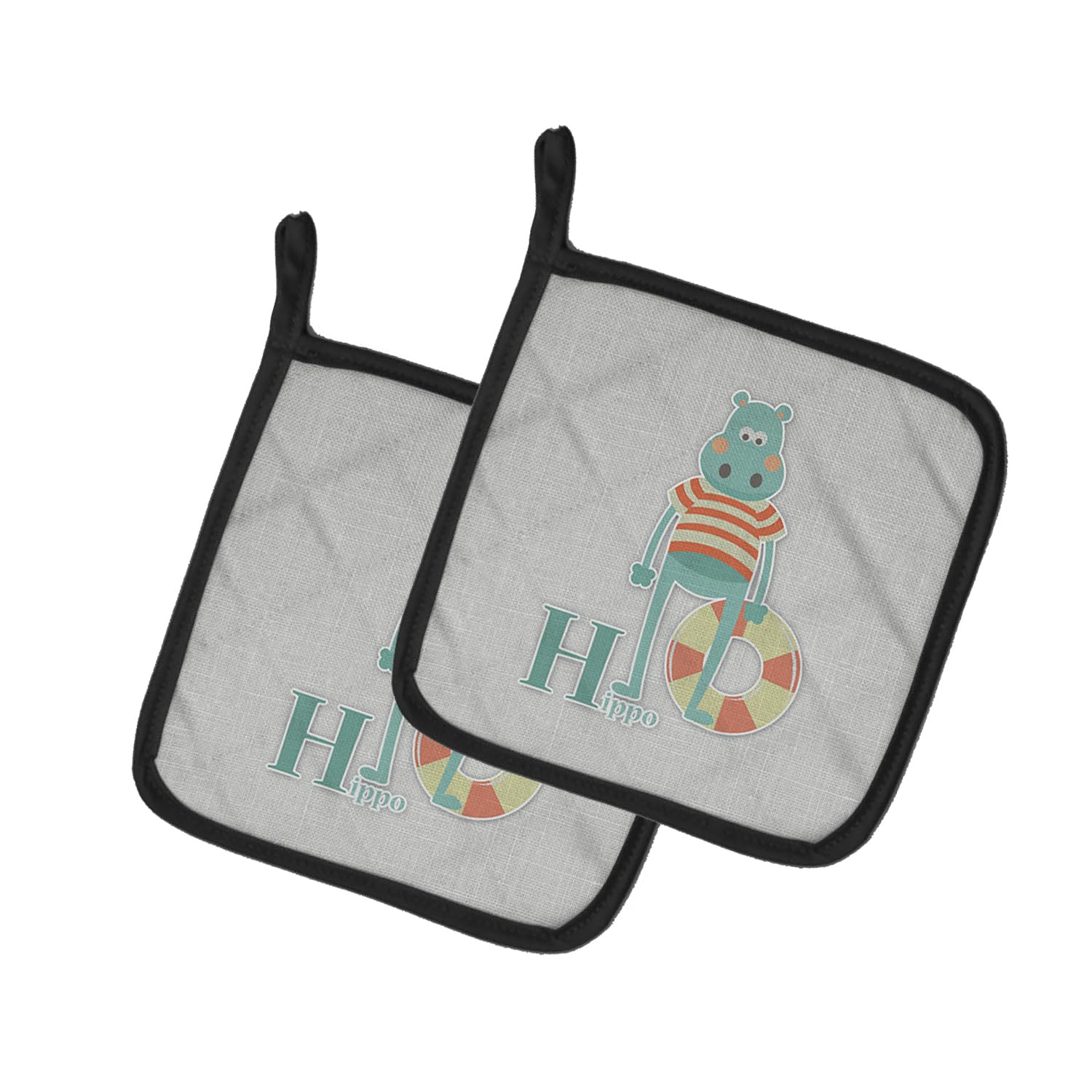 Agarraderas de tela para cocina con diseño de hipopótamo, el regalo ideal y colorido