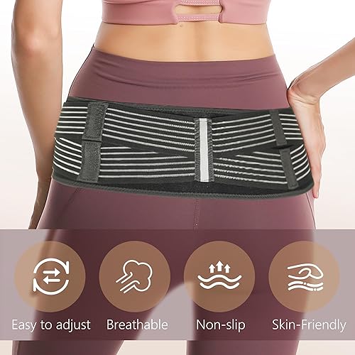 Miniatura 7 de Herokoo - Cinturón de cadera sacroilíaco para mujeres y hombres que alivia el dolor ciático, pélvico, espalda baja, pierna y nervio sacro causado