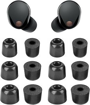 Foam Eartips Compatible with Sony WF-1000XM5, S/M/L Sizes 6 Pairs Soft Memory Foam Replacement Tips Eartips Compatible with Sony WF-1000XM5, Black 12