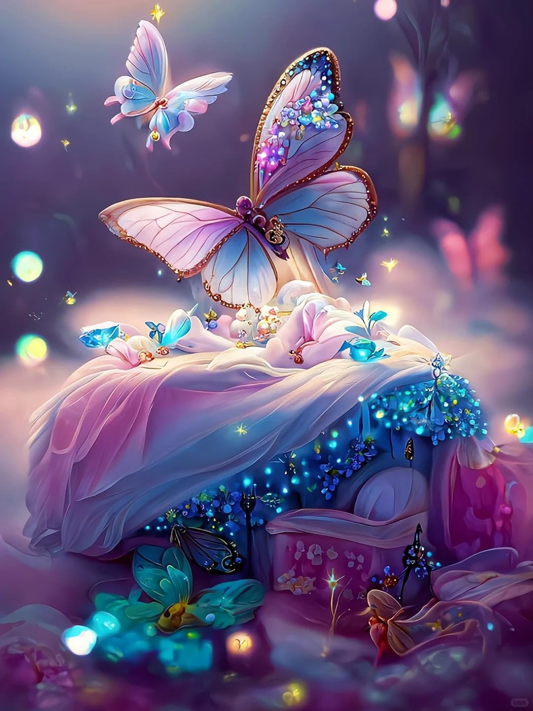 MAFANG 5D Diamond Painting Kit Fantasy Butterfly Landscape Round