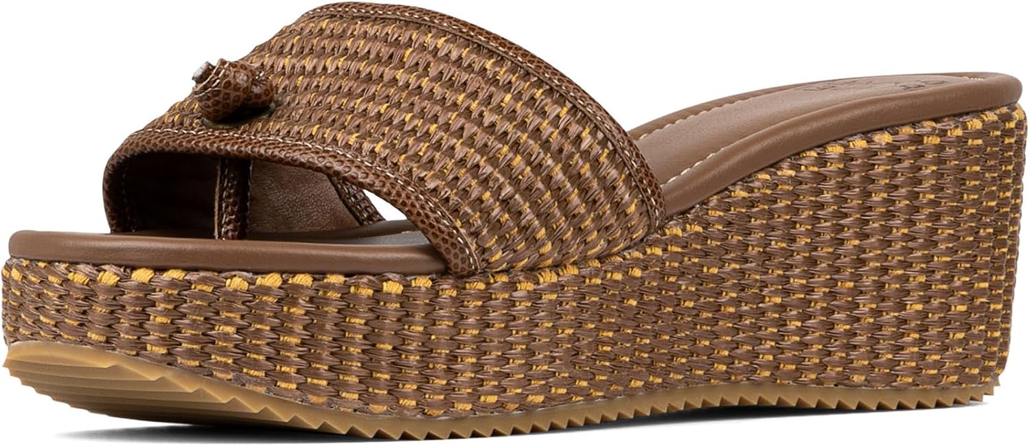 Donald Pliner Women's SILLI Wedge Sandals – Slip-On, Comfortable, 2.5-Inch Heel, Open-Toe Sandals, Heeled, Toe-Post.