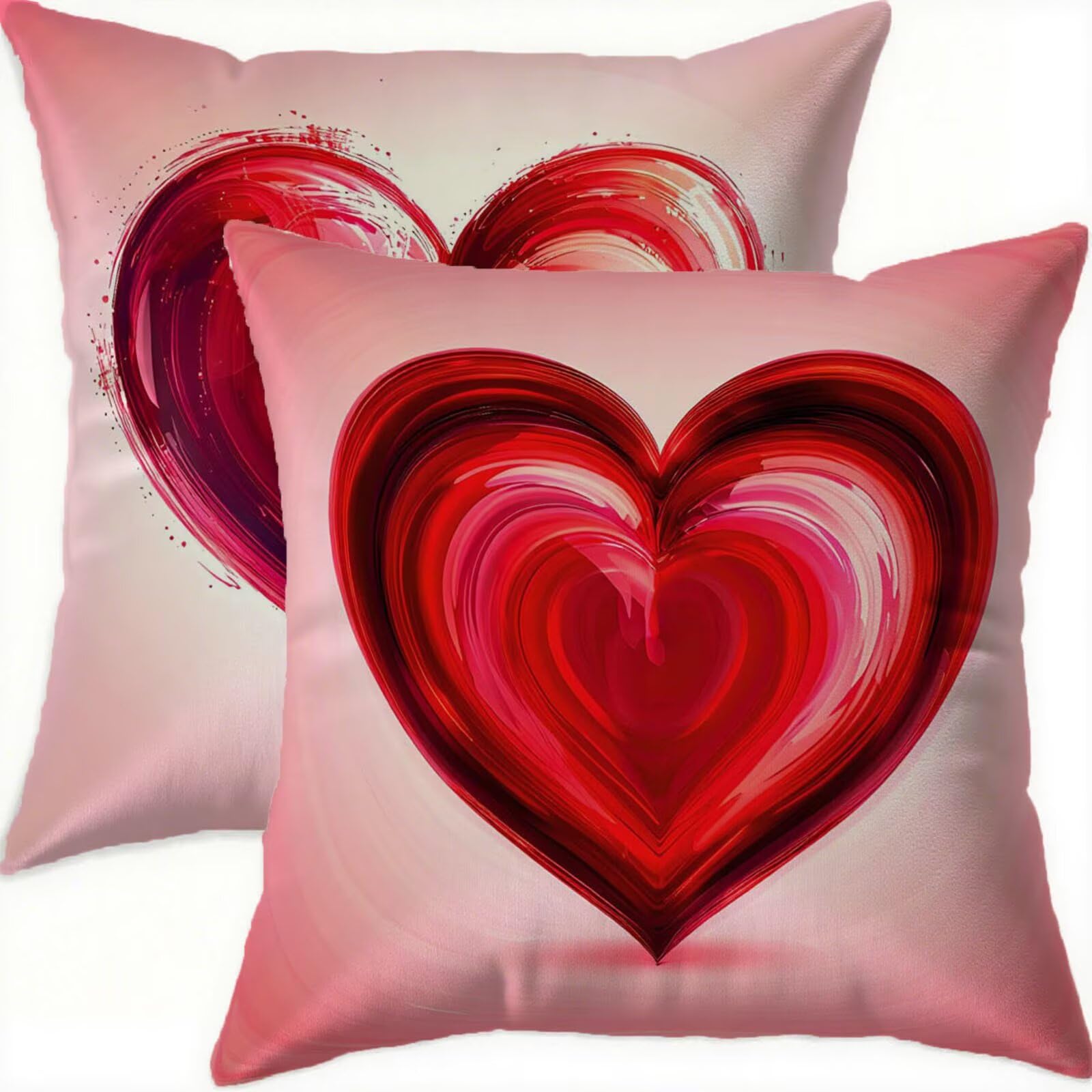 Housse coussin 70x70cm pour salon et chambre décor rouge vintage