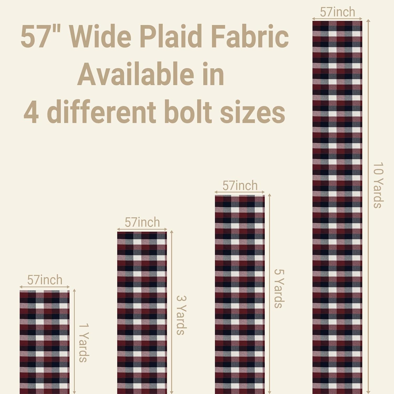 Q&J Fabric Co. 5 Yard x 57Inch Plaid Fabric,Gingham Fabric by the Yard, 4.42 oz/yd²,Checkered Cloth Tartan Poly-Cotton Material for DIY Crafts,Quilting,Apparel,Tablecloths(Navy Blue & White & Red)