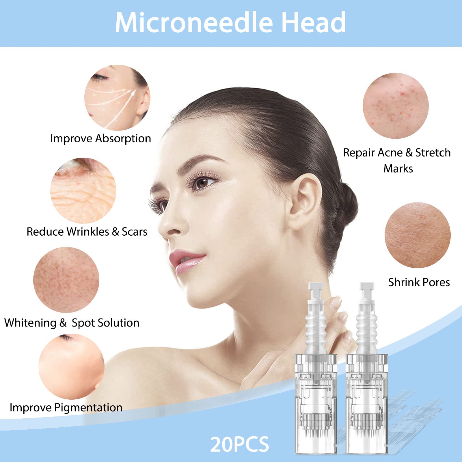 20 Pezzi 36 Dermapen Microneedling Aghi Needles Cartucce Per Aghi Derma Pen Micro Nano Needling Per Penna Con Aghi Confezionata Singolarmente Per Auto Electric Deep Microaghi Derma Pen