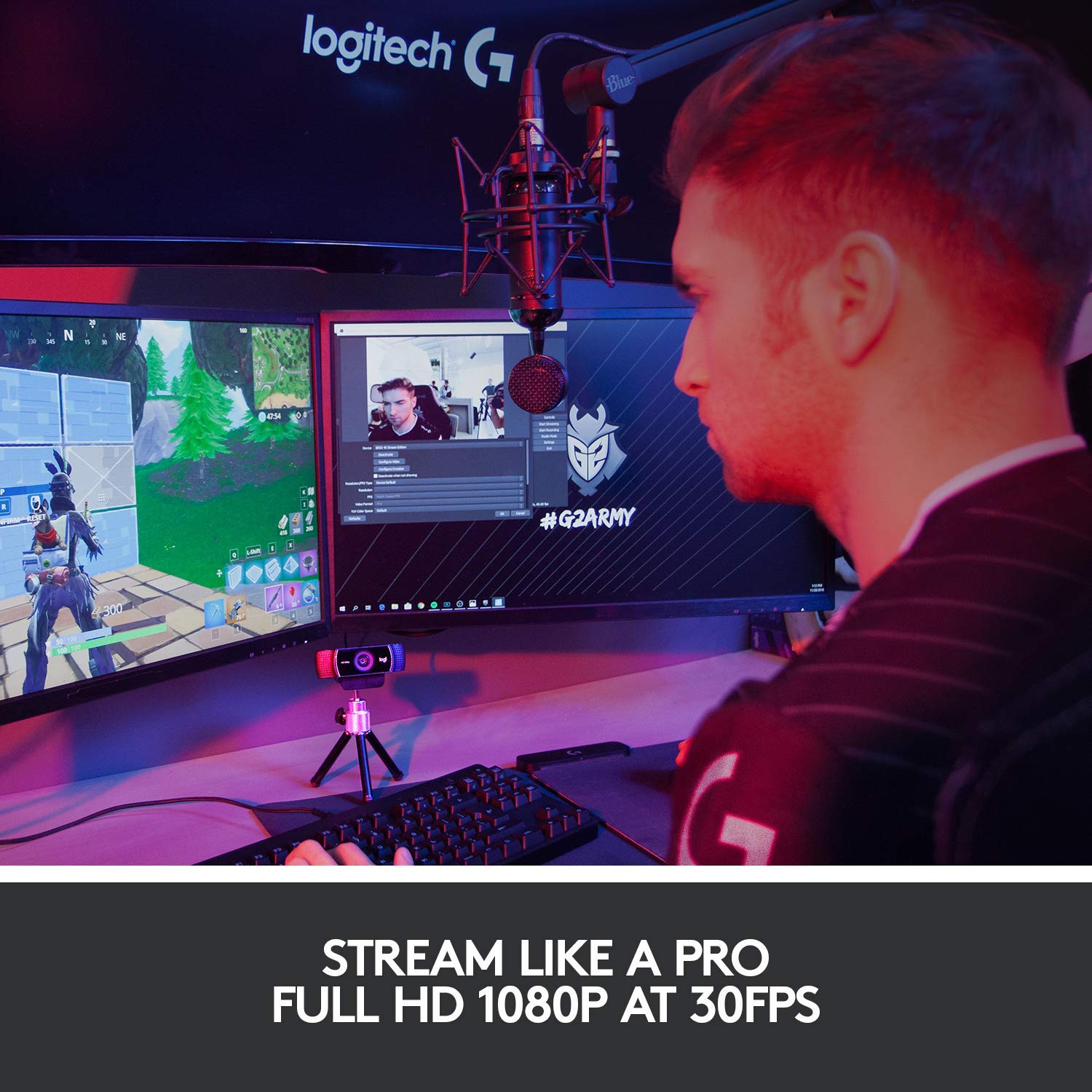 Logitech C922 Pro Stream Webcam, streaming en Full HD 1080p con trípode y licencia gratuita de 3 meses para XSplit - Negro (Reacondicionado)
