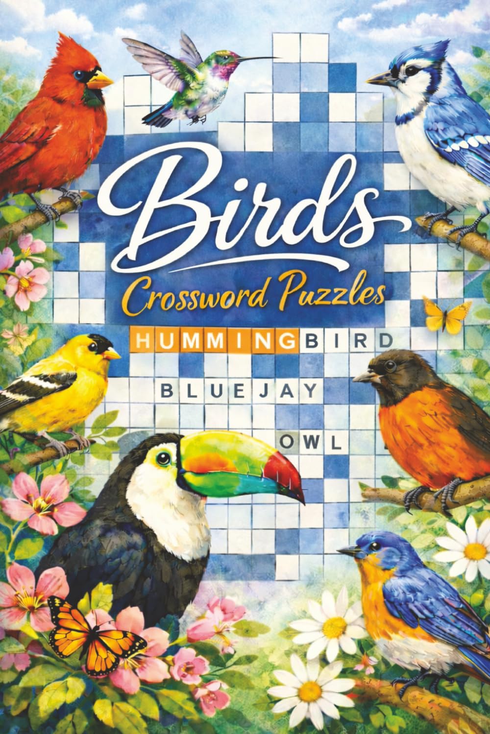 Birds Crossword Puzzles: Crossword Puzzles with Easy to Read Print about birds, animals, wildlife and more | 6x9 inches, 120 pages | 50+ Puzzles... Gift for Vacations, Holidays and Relaxation