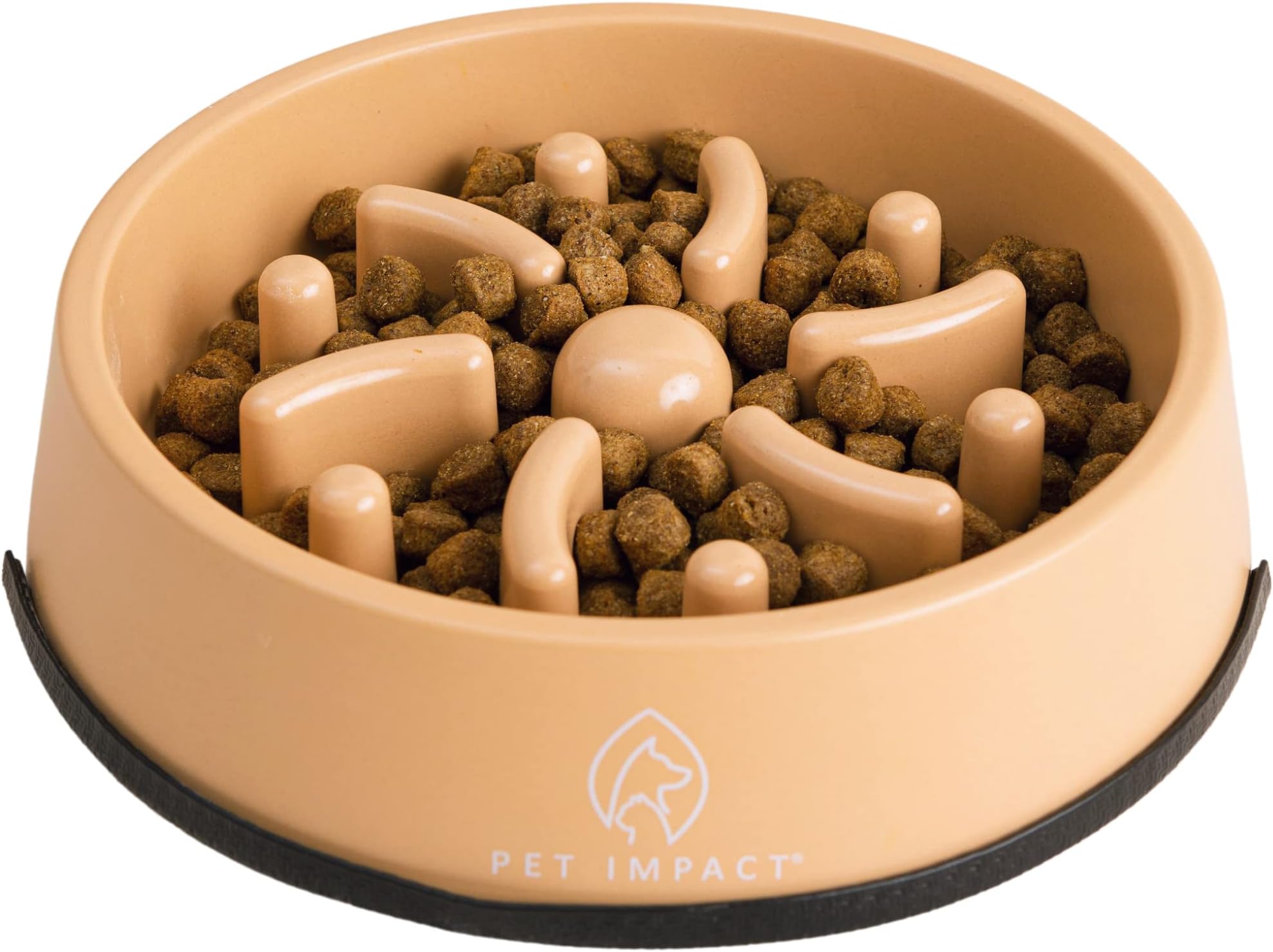 Natural Slow Feeder Dog Bowl Ø19cm, Bamboo Dog Slow Feeder to Slow Down Eating, Anti Gulp Bowl