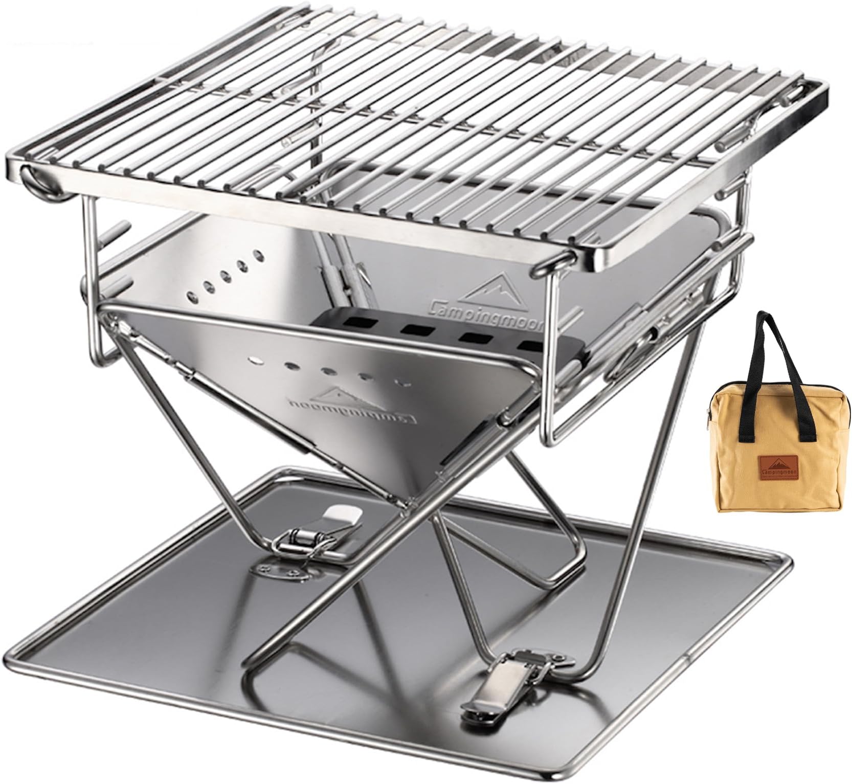 Amazon.com : CAMPINGMOON Small Size Stainless Steel Portable Tabletop ...