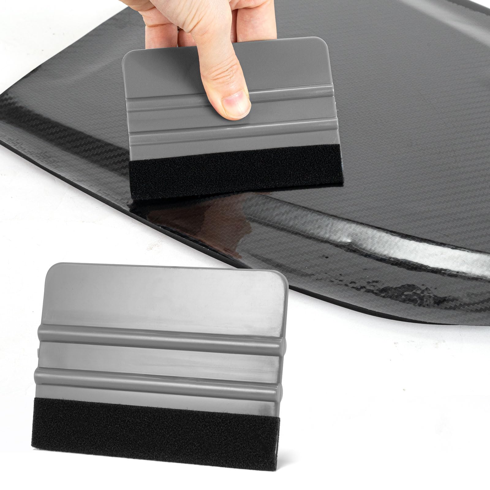 NEWISHTOOL 100 Stück Vinyl-Rakel für Vinyl, flexibler Kunststoff-Rakel mit Stofffilz für Vinylfolie und Blasenentfernung, grafische Aufkleber, Schaber, klassische Vinyl-Wickelwerkzeuge