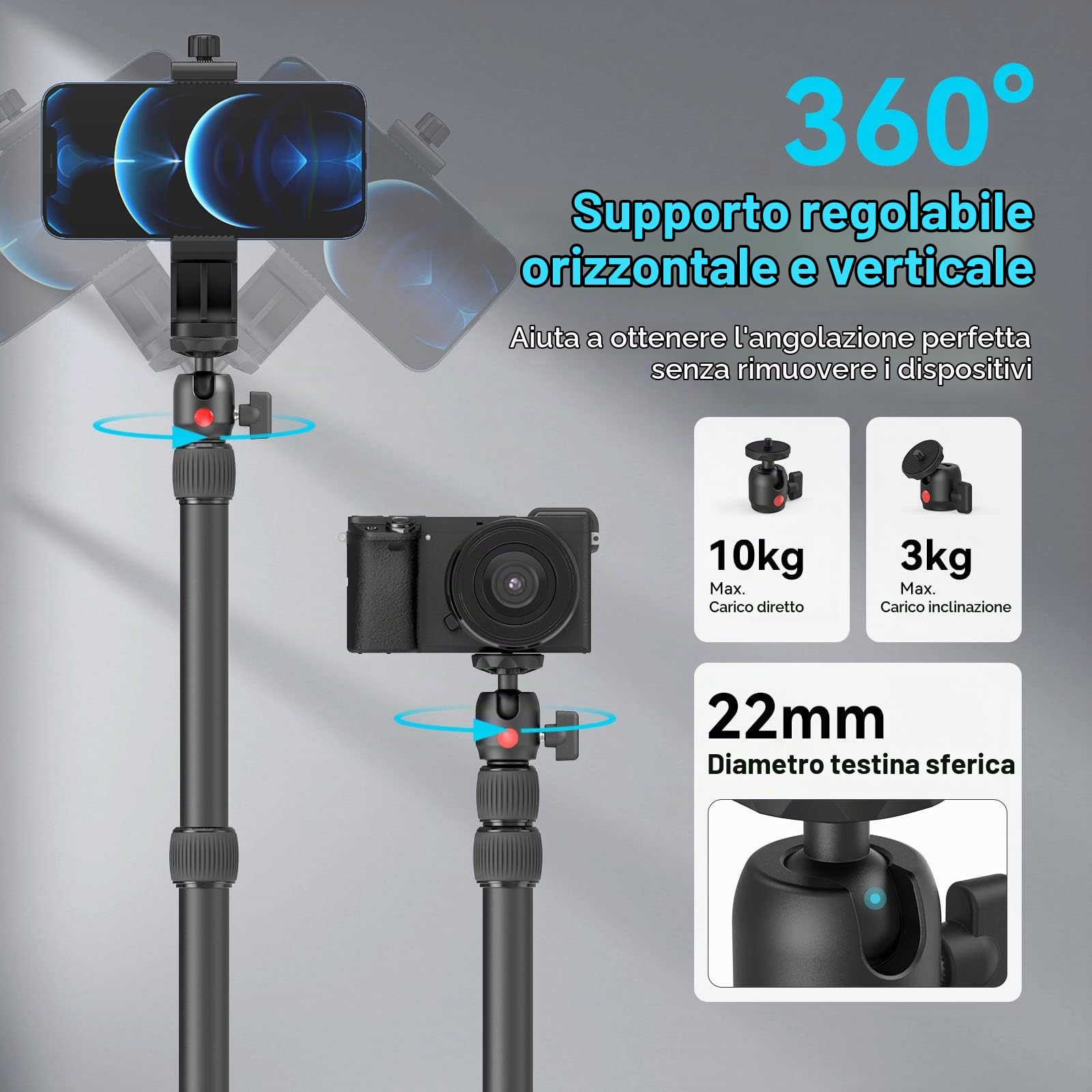 SMALLRIG Camera Desk Mount, Supporto da Tavolo con Braccio Magico, Supporto da Tavolo Regolabile per Fotocamera da 13"-35,4", Morsetto a C da Tavolo, Luce Anulare, Carico Massimo 10 kg - 3992