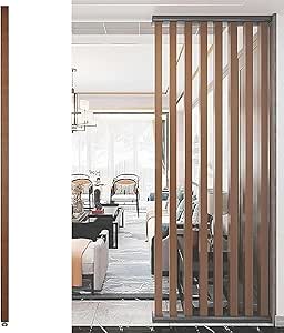 Modern Freestanding Wooden Slats Wall Partition Room Divider for