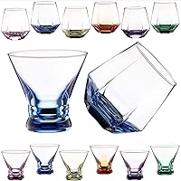 Vista 42 de ColoVie Martini Glasses set of 6,Champagne Flutes set of 6, Stemless, Colored