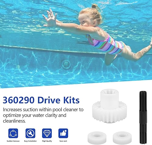 Miniatura 4 de Alocs 360290 Kit de accionamiento derecho limpiador de piscina Piezas de repuesto Rodamientos para Pentair Kreepy Krauly Rebel & Kreepy Krauly