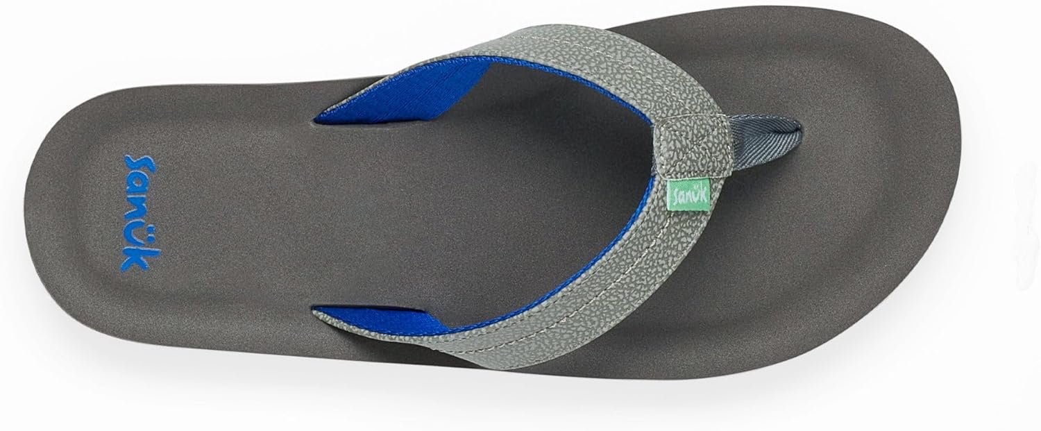 Sanuk Men's Burm Flip Flop, Grey/Light Grey, 7 M US - Image 5