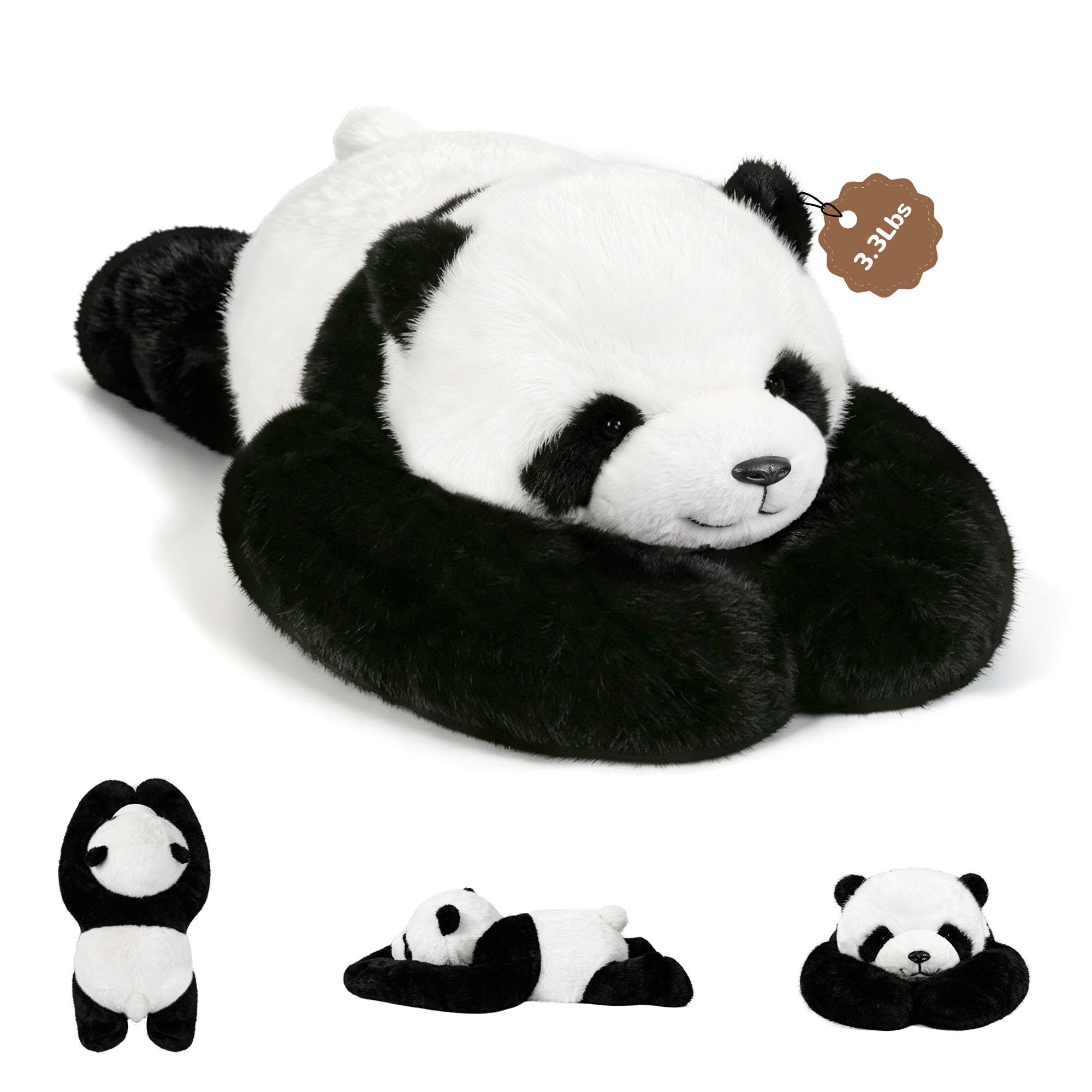 asterbud weighted panda stuffed animal 1.5kg Weighted Teddy Plush for Kids & Adults, Cuddly Soft Plush Pillow Hugging Companion for Anxiety Relief & Sleep Support (panda 45cm/17.7in) โ image 1