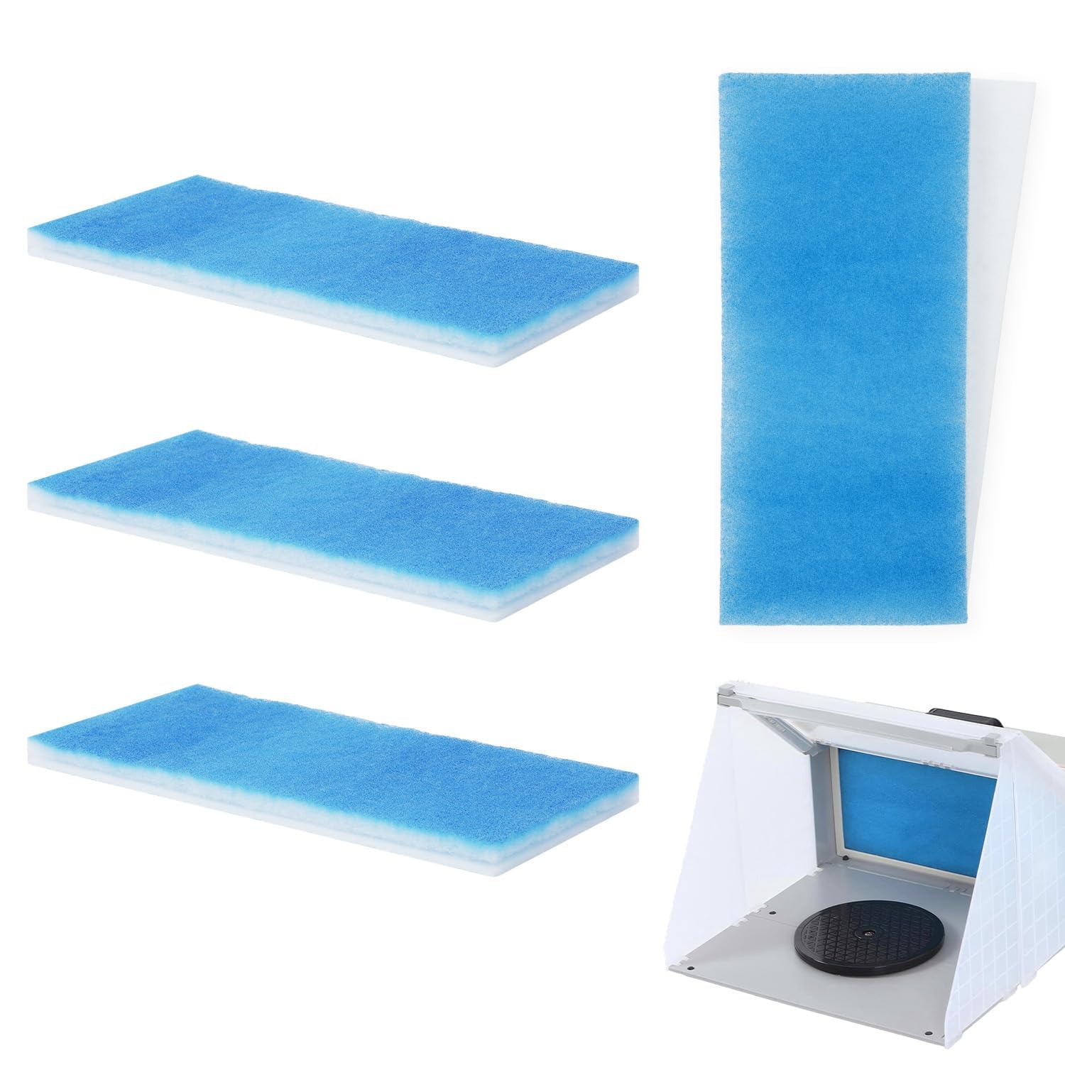 4 tappetini filtranti, filtro per aerografo, doppio strato, filtro ad aria, filtro aerografo, accessorio portatile, filtro di ricambio adatto per cabine di spruzzo