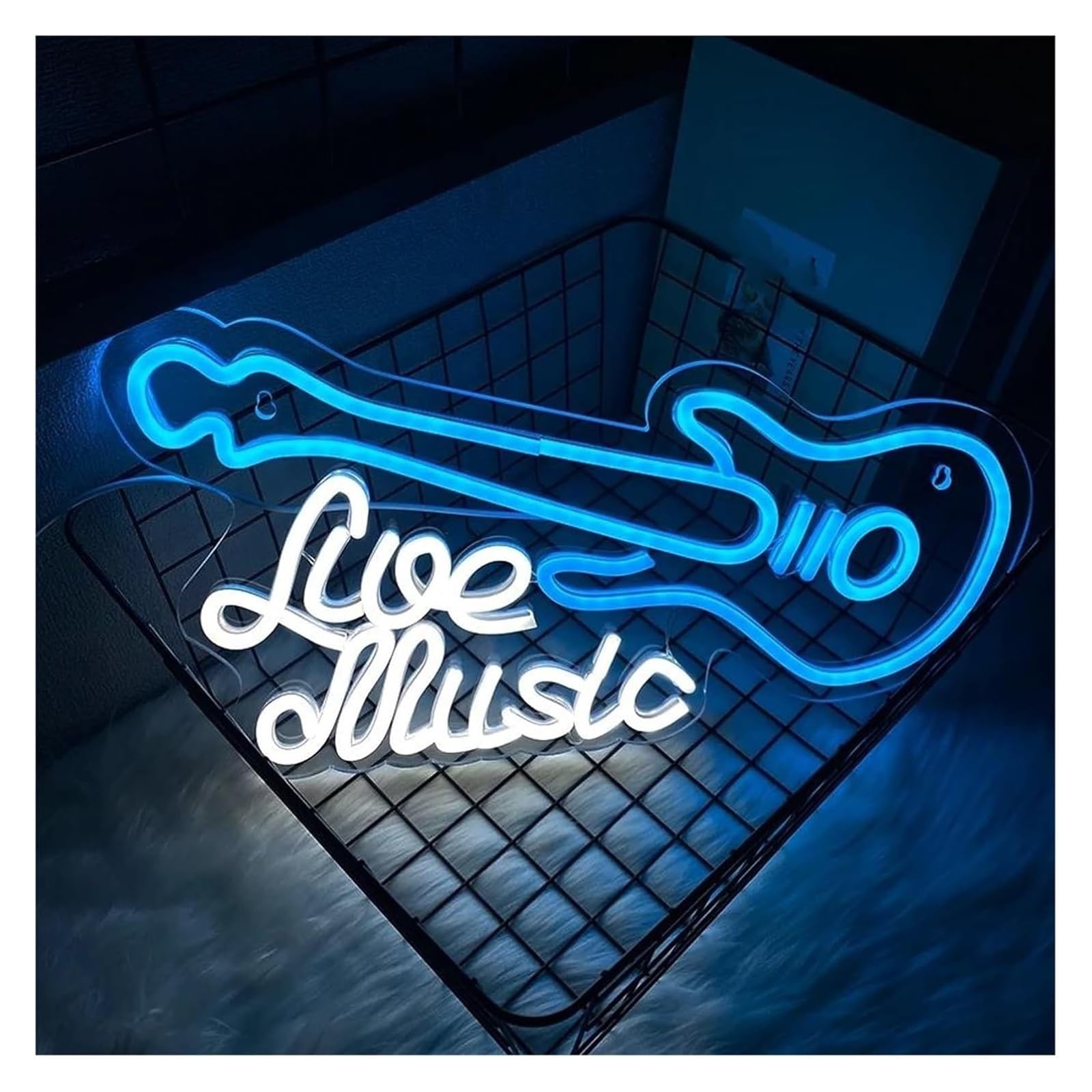 Generico Segno di luce al neon Musica dal per vivo per insegne al neon per decorazioni murali, luci alimentate per studi musicali lampade decorative