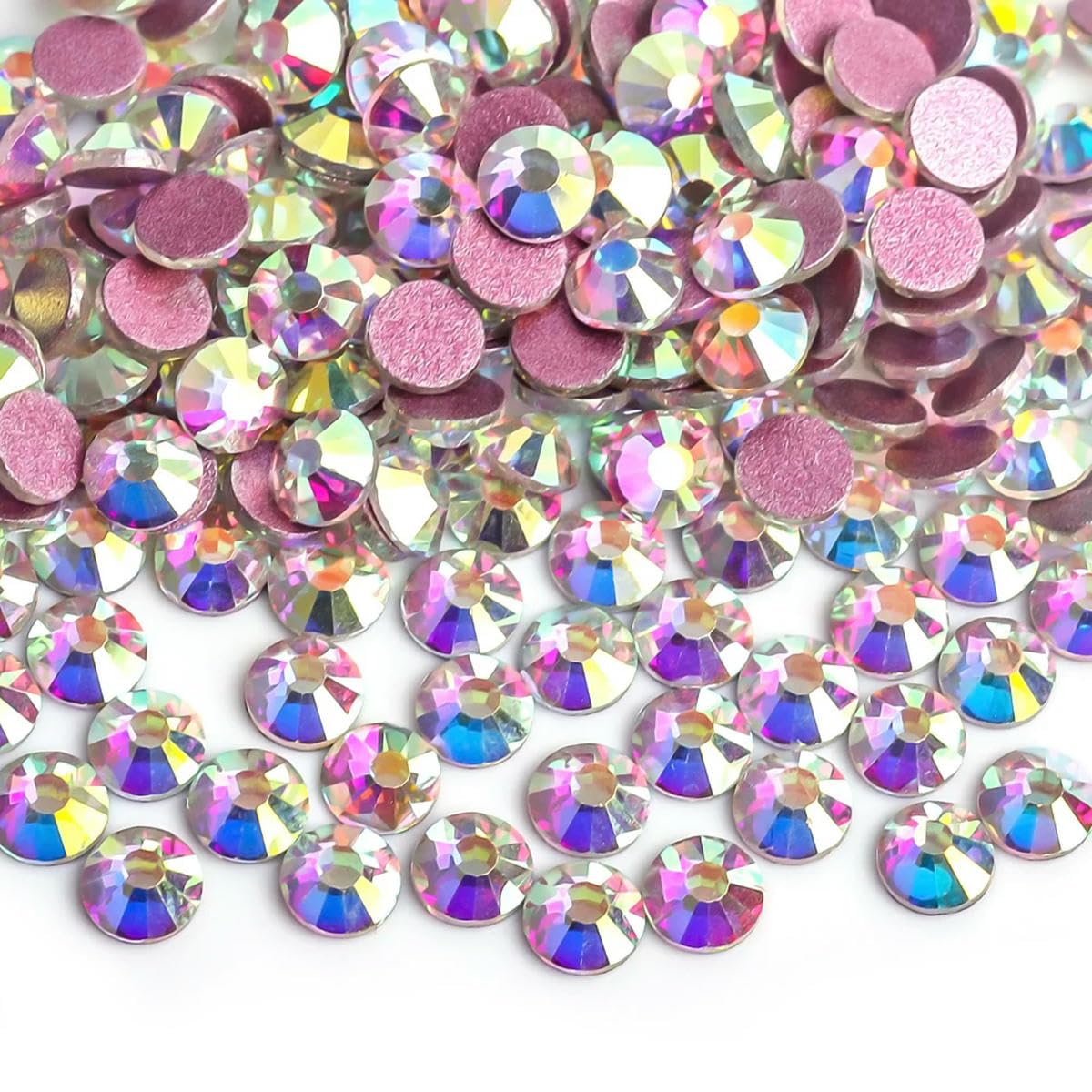 CIVIOOH Glitter Crystal AB Rhinestones SS3-SS50 Non-HotFix FlatBack Strass Fabric Garment Nail Art Rhinestones Decorations