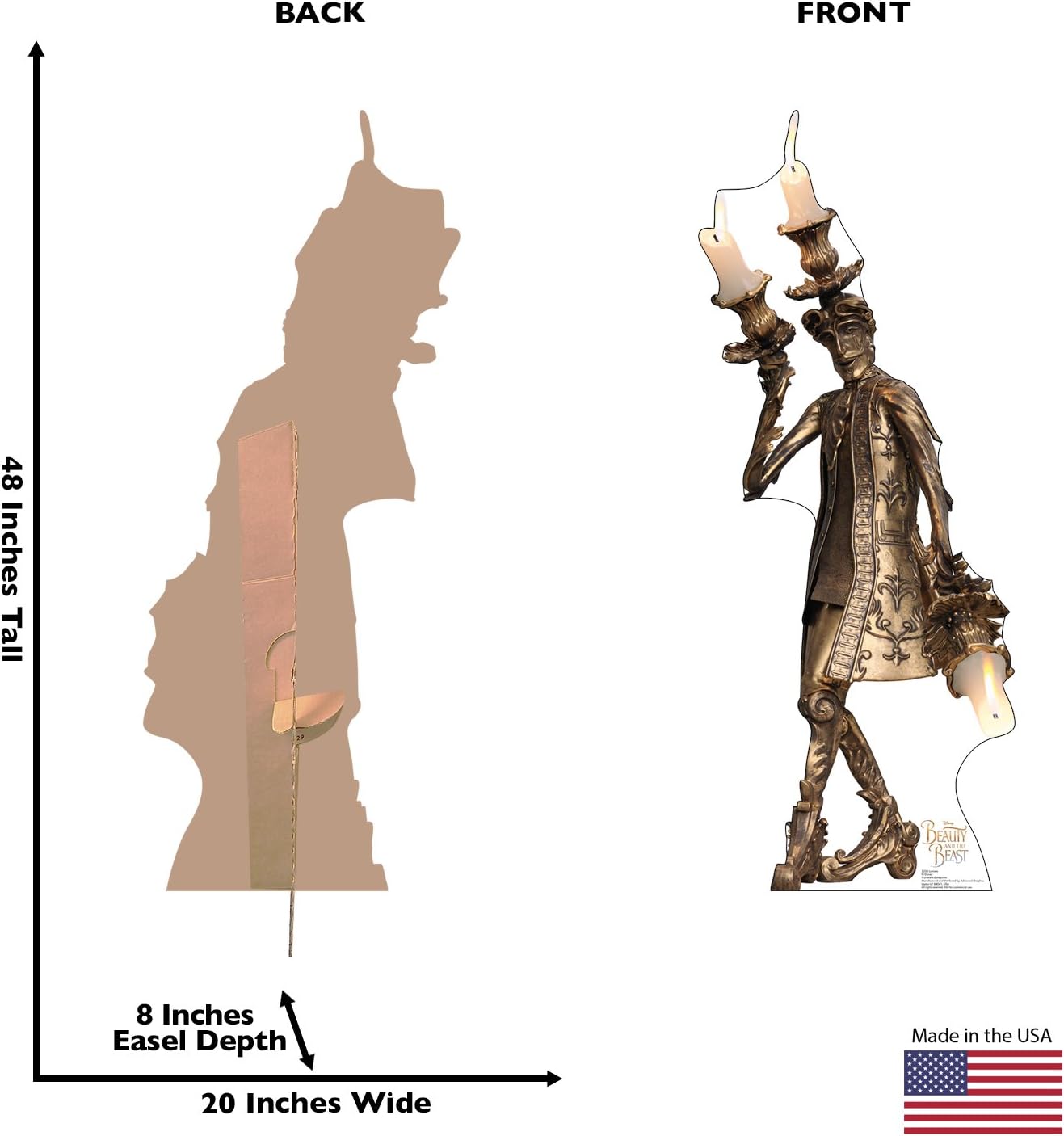 Cardboard People Lumiere Life Size Cardboard Cutout Standup - Disney's Beauty and The Beast (2017 Film)