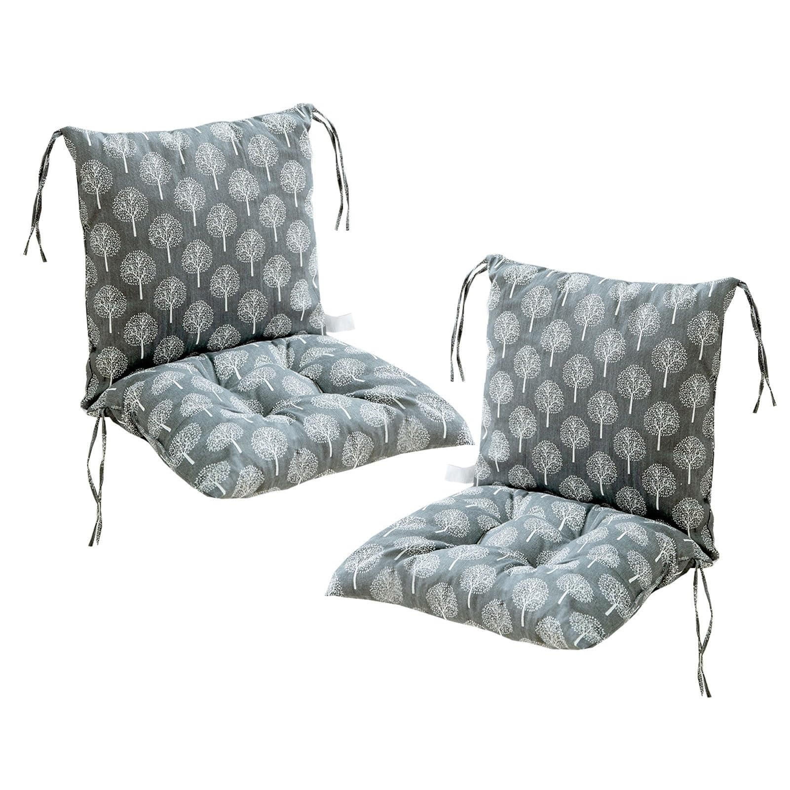FYCYGG Set of 2 Low-Back Chair Seat Support Cushion, Recliner Cushions Outdoor Garden Patio Seat Cushion with Backrest for Home Office Garden Chair(Dark gray)