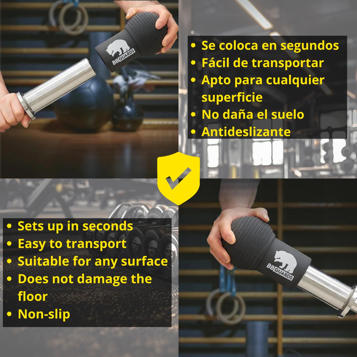 Revolucionario soporte para barra olímpica en T antideslizante, ligero y de fácil transporte. Landmine T-Bar ideal para ejercicios de remo, press de hombro, sentadillas, rotaciones...