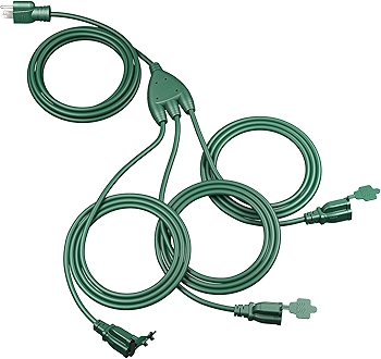 DEWENWILS Outdoor Extension Cord Splitter for Halloween Lights
