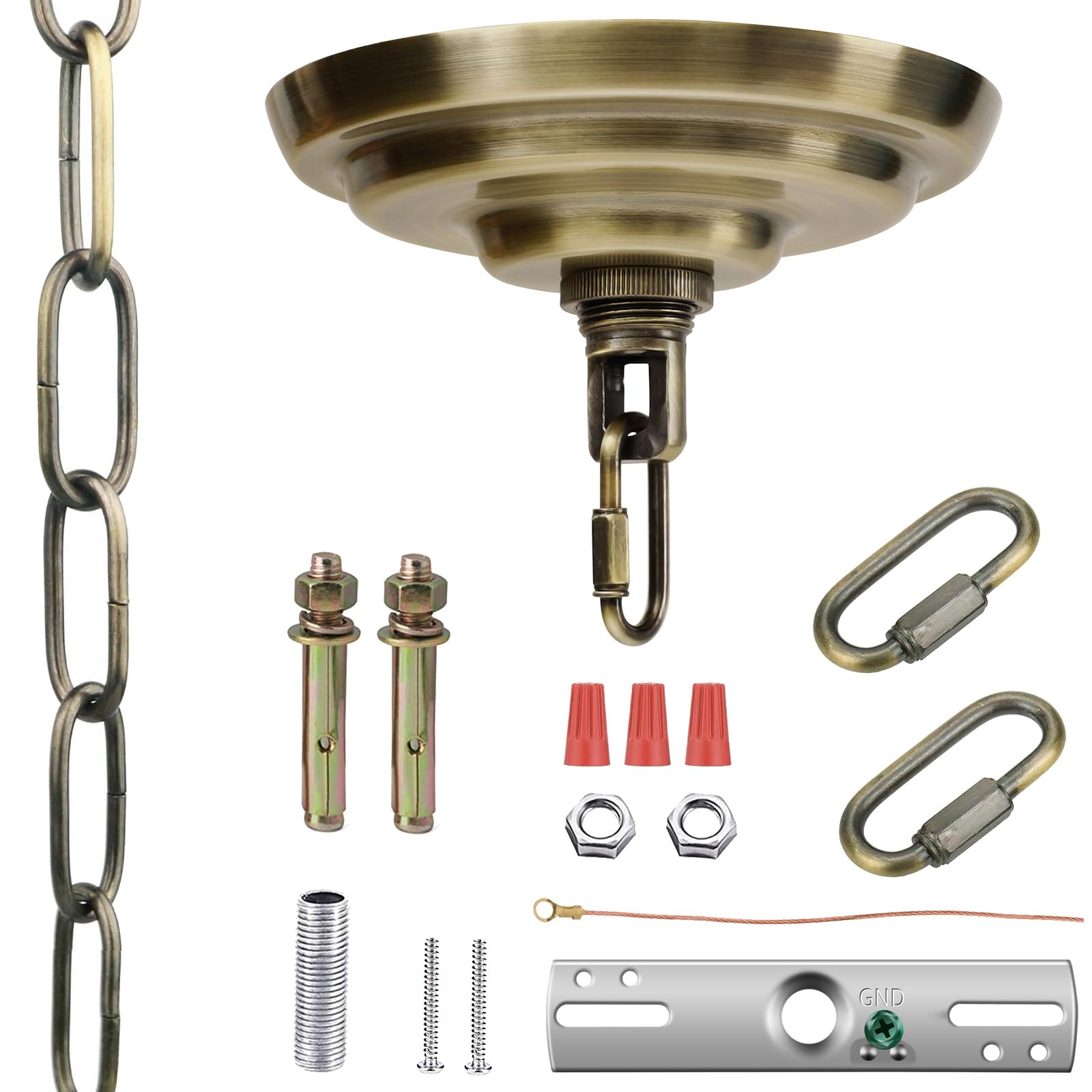 5-5/16 Inch Light Canopy Kit with 6 Feet Hanging Chain, Heavy Duty, Replacement Cover Plate for Chandelier, Pendant Light, Swag Light, Ceiling Fan, Flower Basket or DIY Projects (Chrome) — Amazon image 18