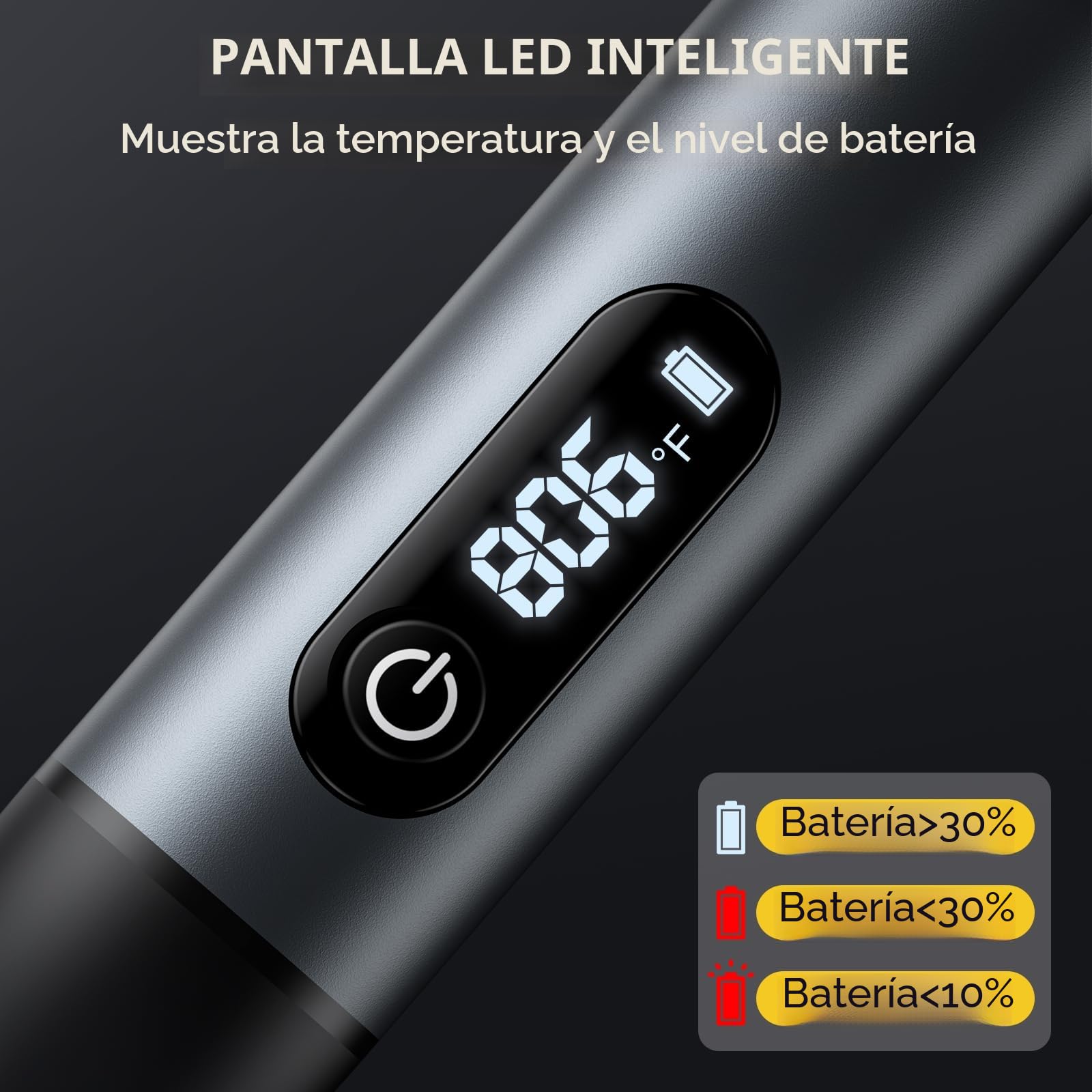 Soldador de estaño inalámbrico con LCD, 7 s de calentamiento rápido, temp. 200–450 °C, USB-C recargable, auto reposo, 3 puntas C210, kit portátil para DIY y reparación electrónica