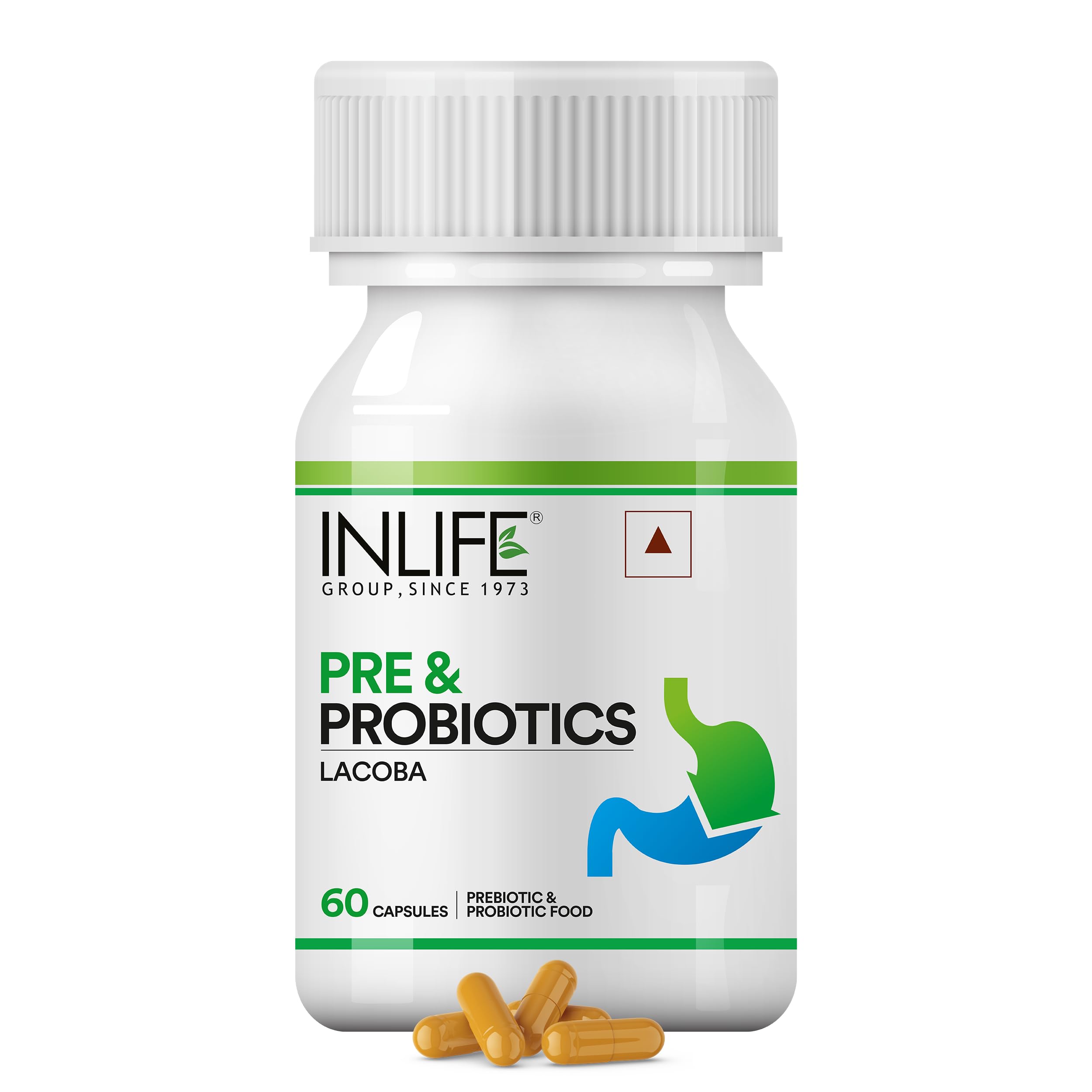 INLIFE Prebiotic and Probiotic Supplement for Gut Health | Lactobacillus Bacteria for Digestive Health Immunity Booster | Probiotics for Women Men - 60 Capsules (Pack of 1, 60)