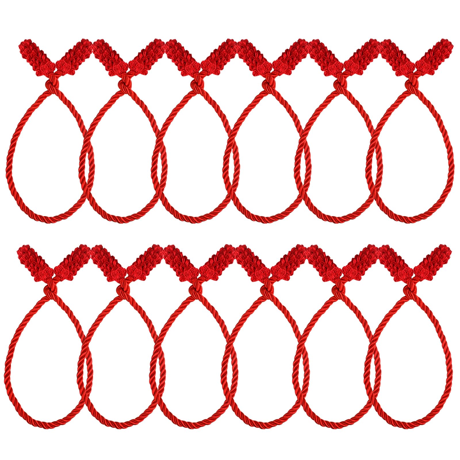 FOIMAS 12pcs Christmas Garland Ties,Christmas Banister Twisted Ties Decorative Stair Garland Ties for Christmas Home Decoration，Red