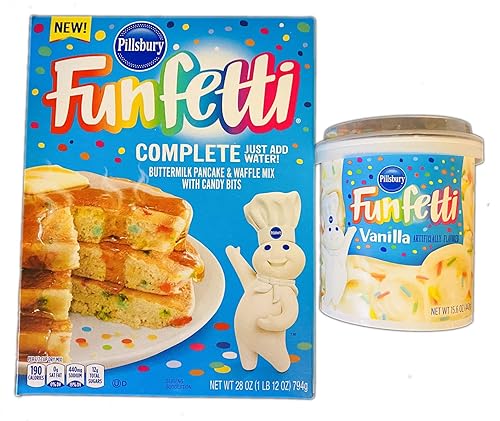 Pillsbury Funfetti - Kit de mezcla de panqueques y waffles de suero de leche. Mezcla de panqueques y waffles de suero de leche con trozos de